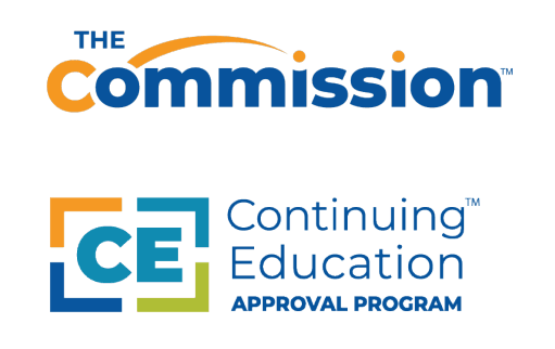 The Commission logo and Continuing Education Approval Program logo.