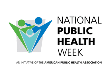 National Public Health Week logo with stylized human figures and text from the American Public Health Association